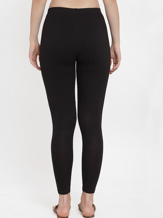 Women Solid Black Slim Fit Leggings