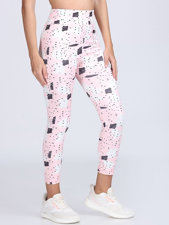 Women Printed Dry-Fit Training or Gym Ankle Length Sports Tights
