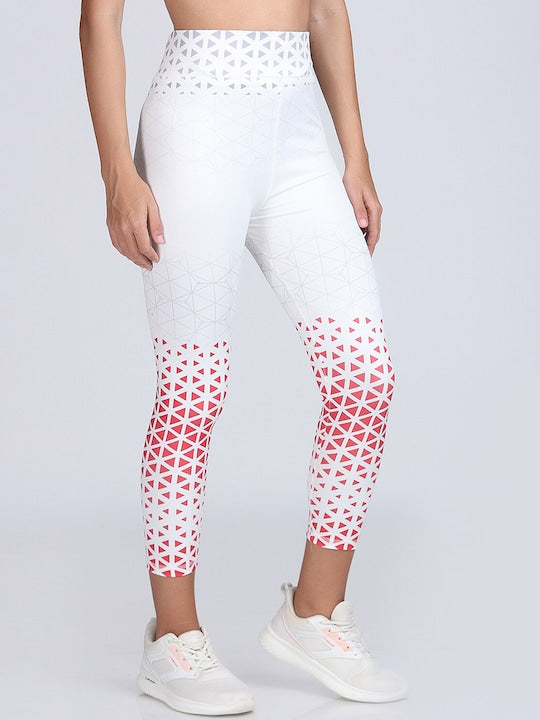 Women Printed Dry-Fit Training or Gym Ankle Length Sports Tights