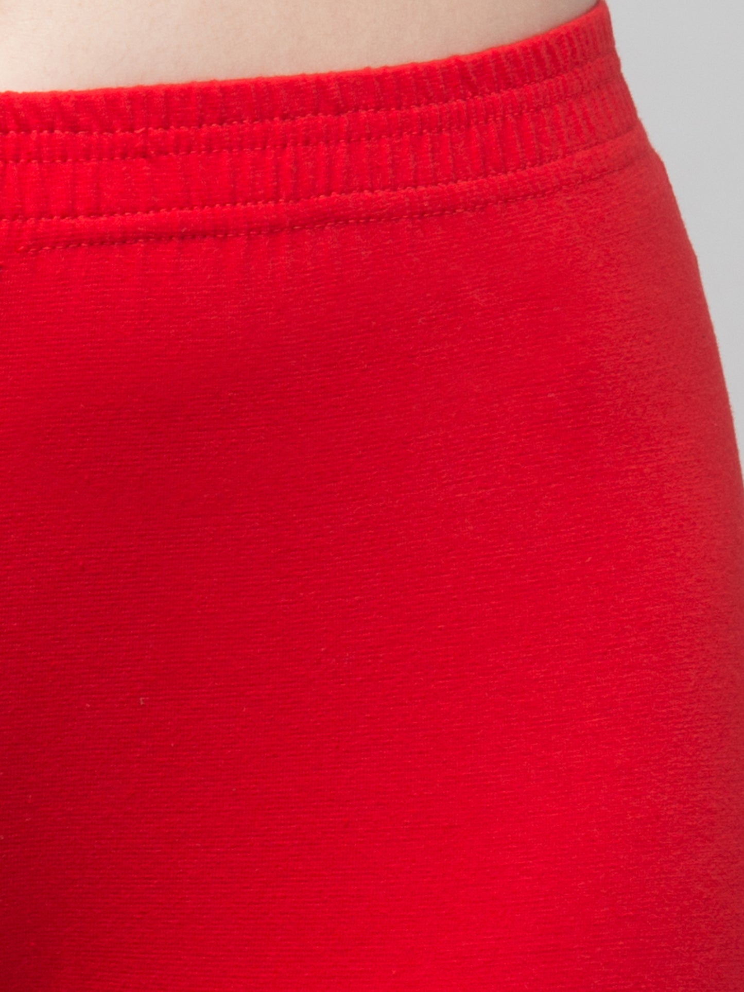WOMEN SOLID RED MID RISE SKINNY FIT CAPRIS