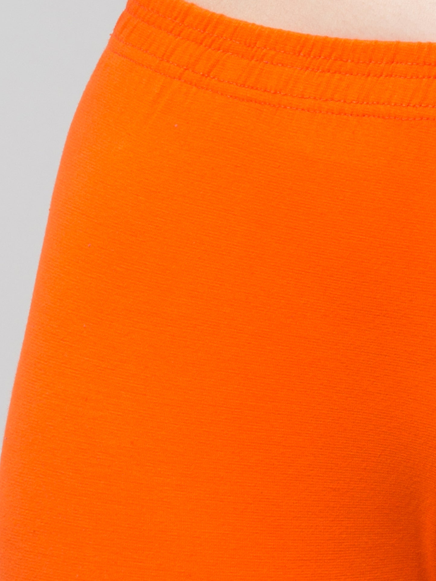 WOMEN SOLID DARK ORANGE MID RISE SKINNY FIT CAPRIS