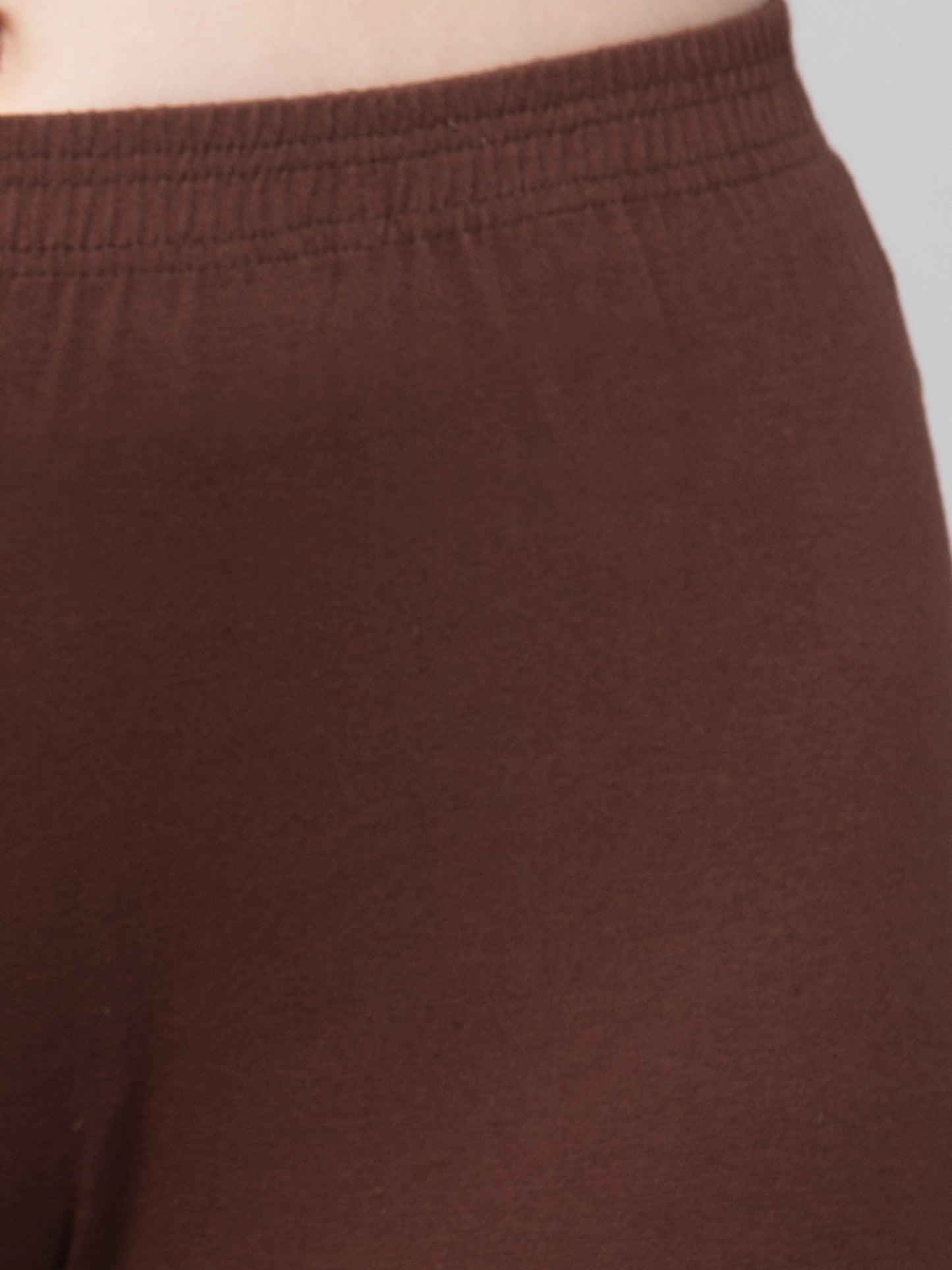 WOMEN SOLID BROWN MID RISE SKINNY FIT CAPRIS