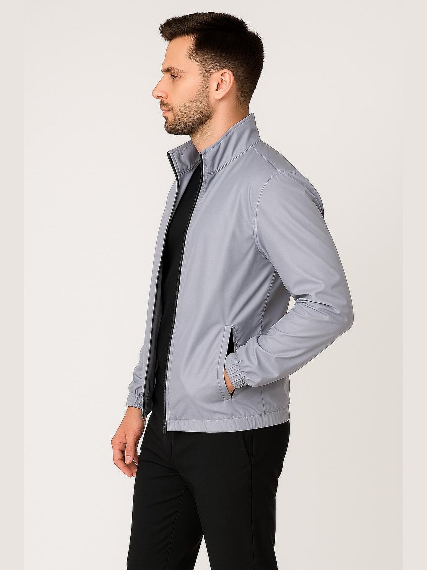 Men’s Track Jacket – NS Lycra (Nylon-Spandex) | 3 Pockets (2 Outside + 1 Inside