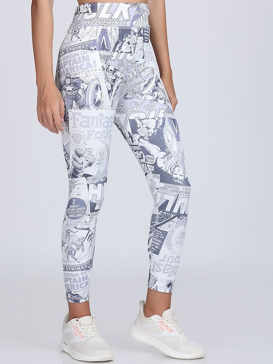 Women Printed Dry-Fit Cropped Tights