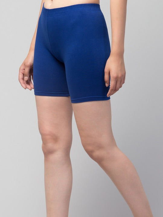 Women Solid Dark blue Mid-Rise Short Brief