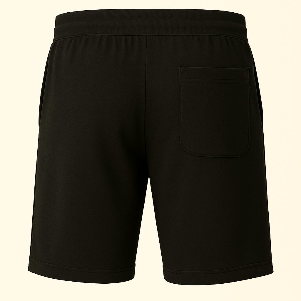 Men Black Cotton Terry Lounge/Workout Shorts