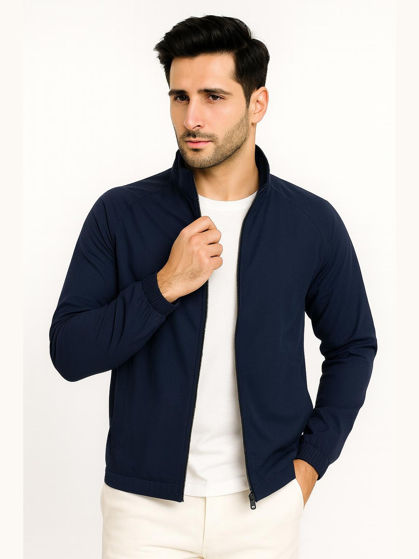 Men’s Track Jacket – NS Lycra (Nylon-Spandex) | 3 Pockets (2 Outside + 1 Inside