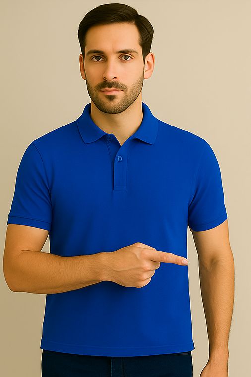 Men’s Solid Polo T-Shirt Royal Blue