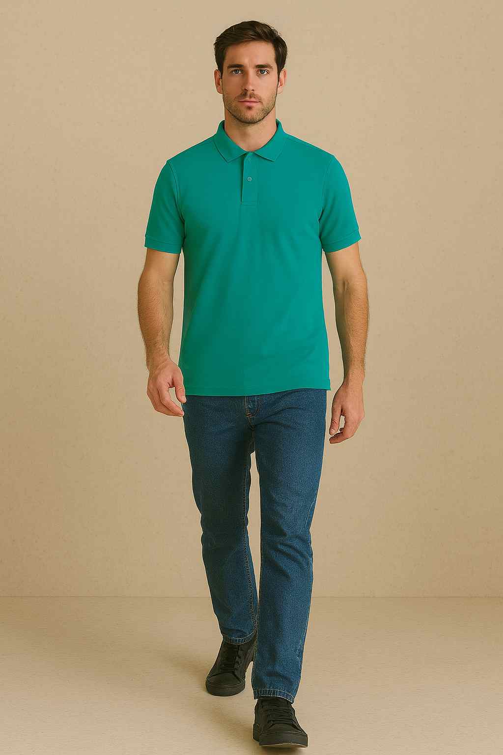 Men’s Solid Polo T-Shirt ( Matty) – Teal Green