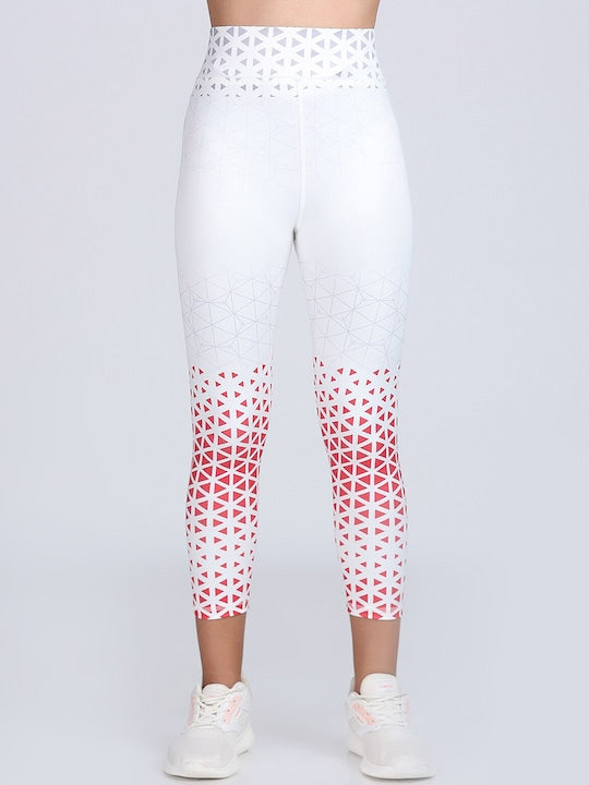 Women Printed Dry-Fit Training or Gym Ankle Length Sports Tights