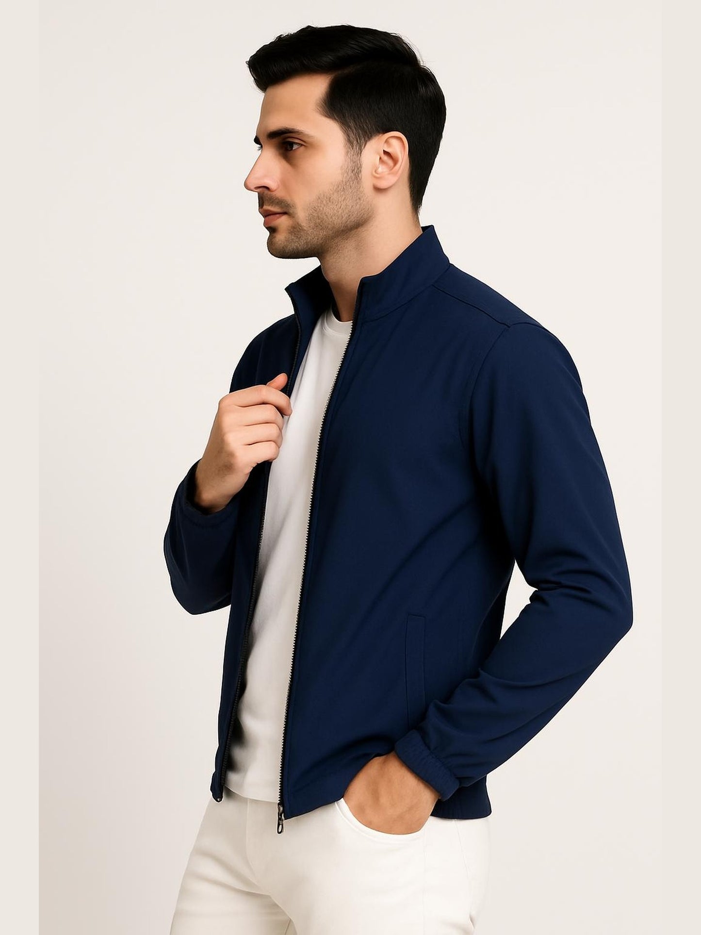 Men’s Track Jacket – NS Lycra (Nylon-Spandex) | 3 Pockets (2 Outside + 1 Inside