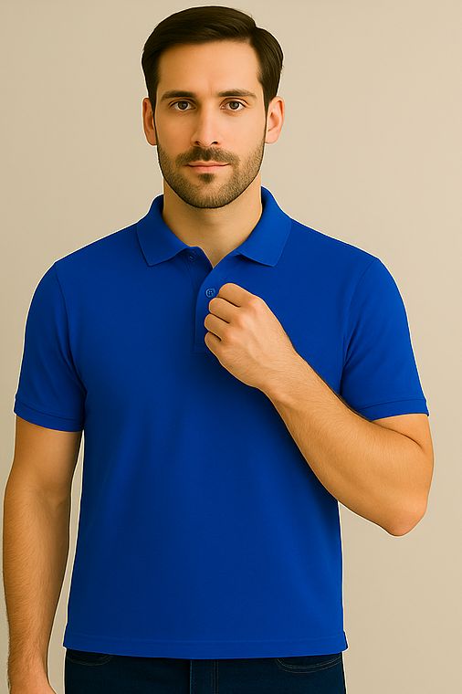 Men’s Solid Polo T-Shirt Royal Blue