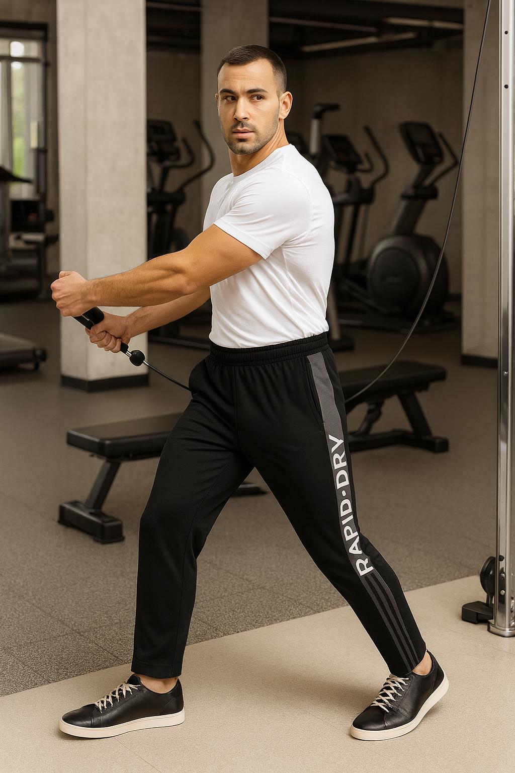 Men’s Rapid-Dry NS Terry Track Pants with 2 Zipper Pockets