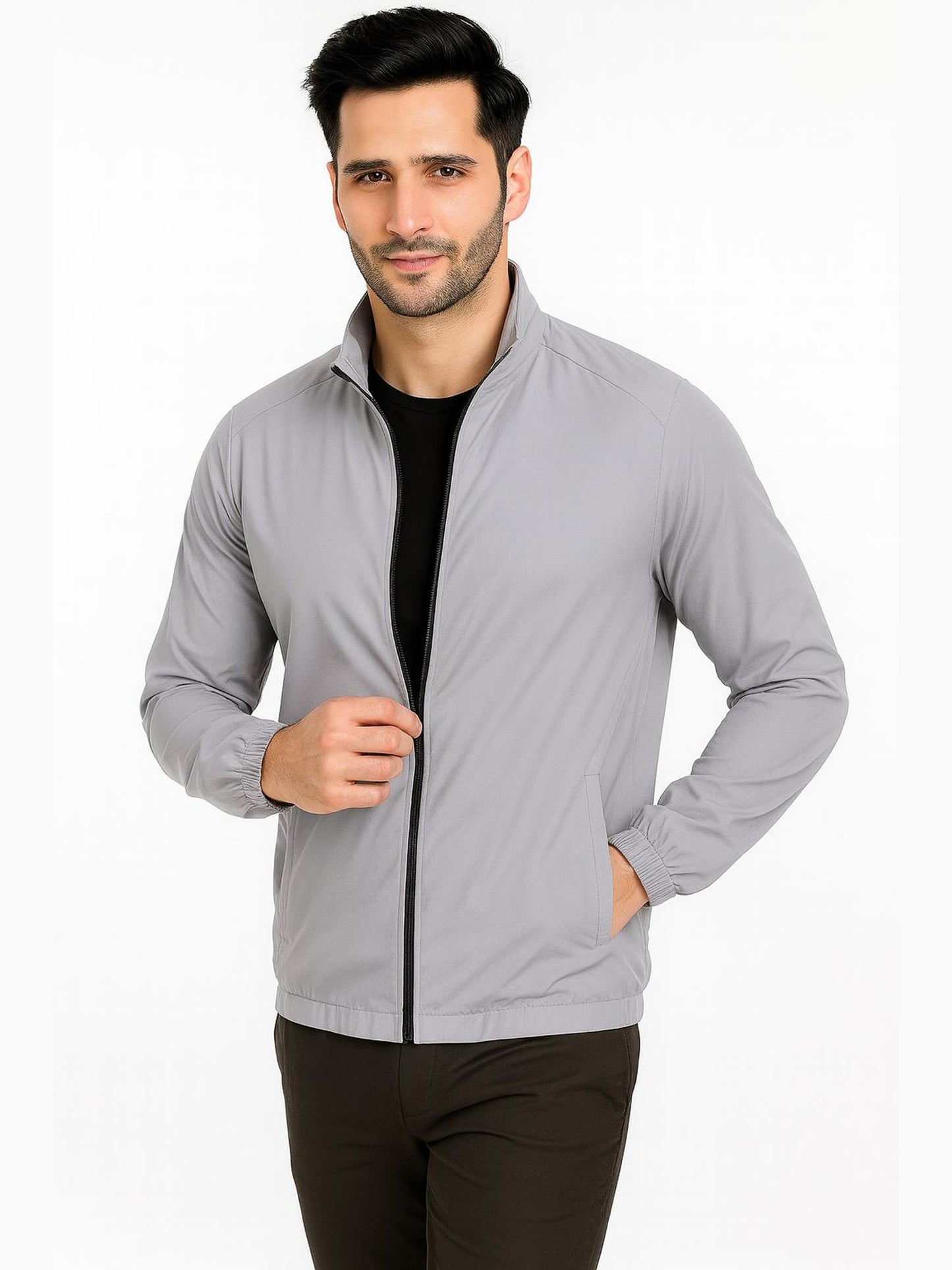 Men’s Track Jacket – NS Lycra (Nylon-Spandex) | 3 Pockets (2 Outside + 1 Inside