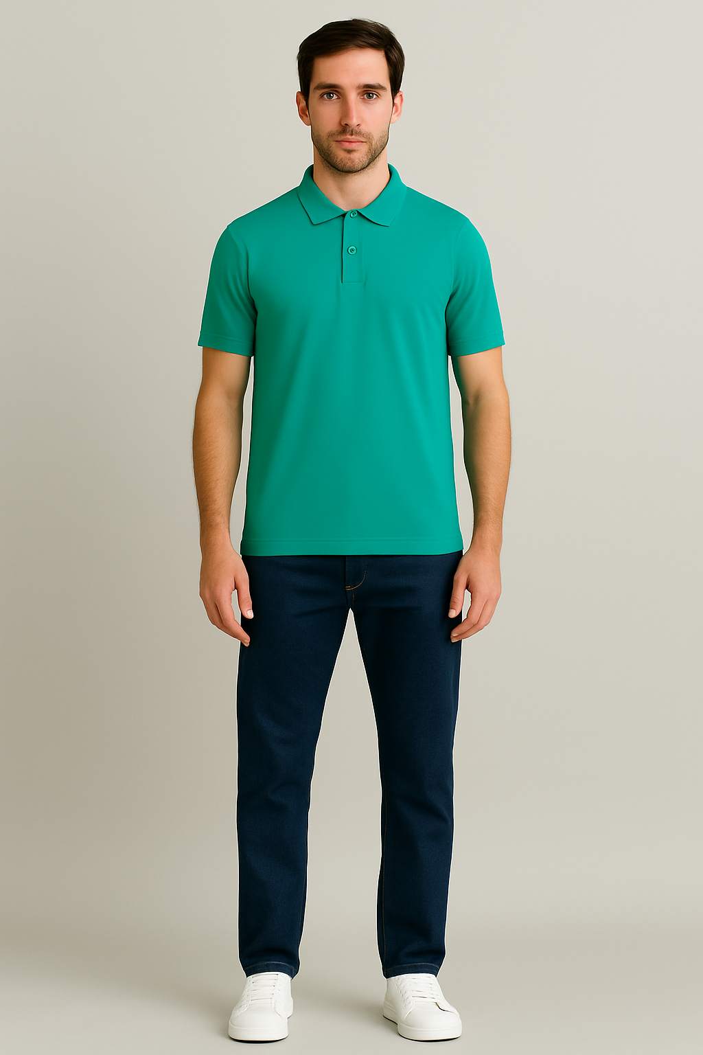 Men’s Solid Polo T-Shirt ( Matty) – Teal Green