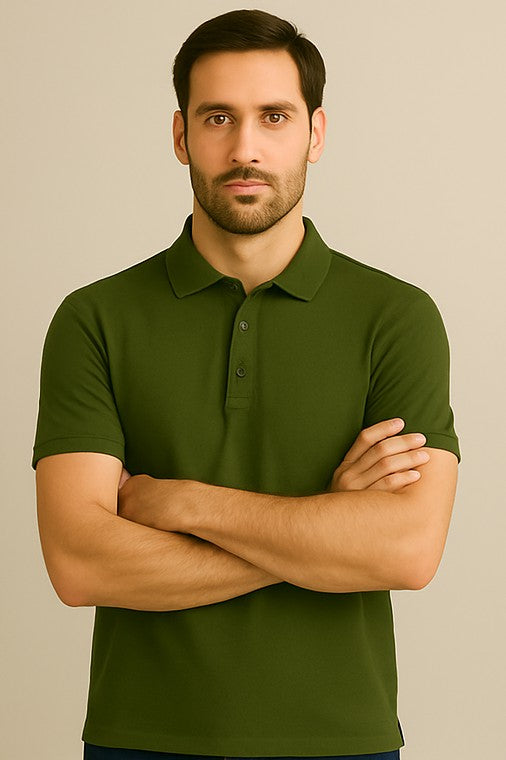 Men’s Solid Polo T-Shirt – Everyday Comfort