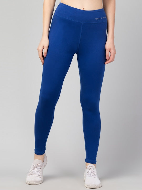 Women Solid Blue Slim Fit Leggings