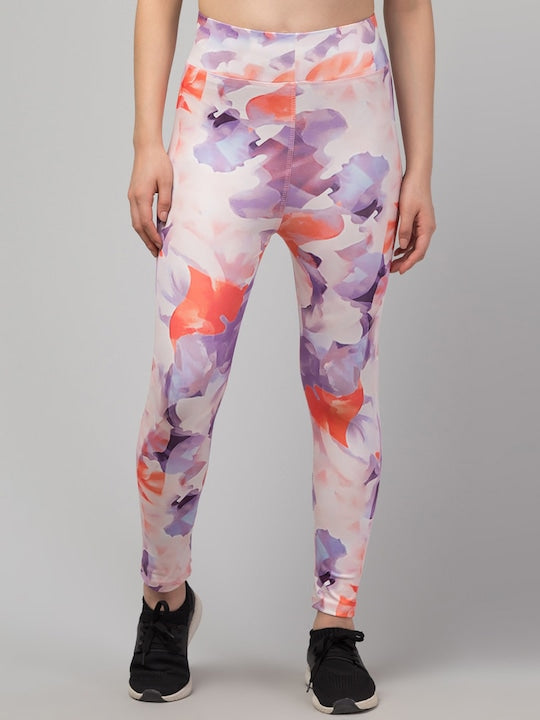 Women Pack of 2 Printed Dry Fit Ankle Length Gym Tights