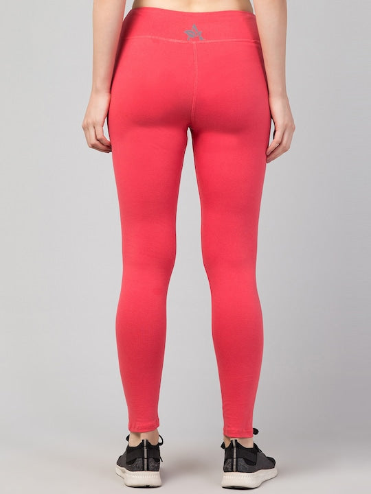 Women Solid Pink Slim Fit Leggings