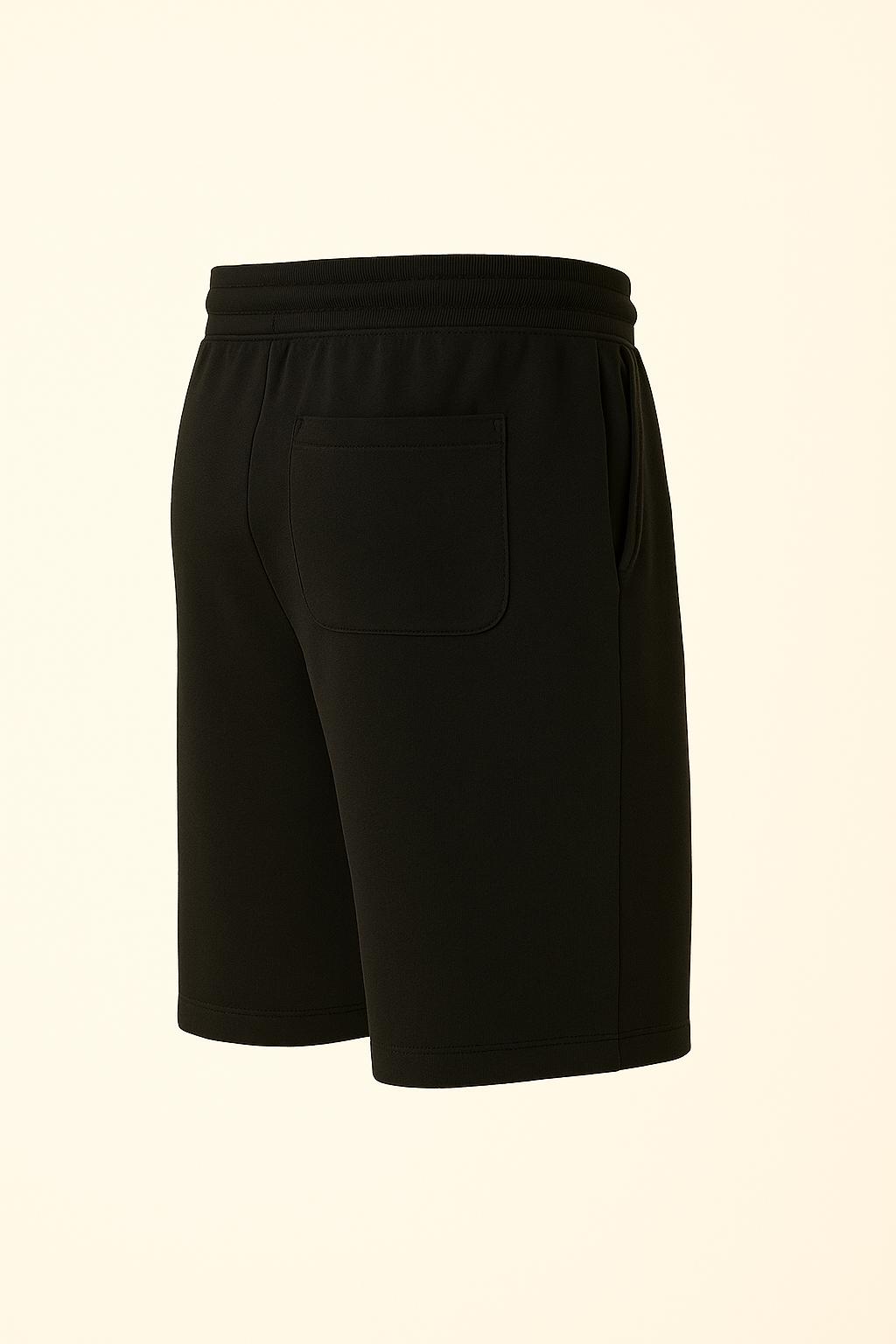 Men Black Cotton Terry Lounge/Workout Shorts