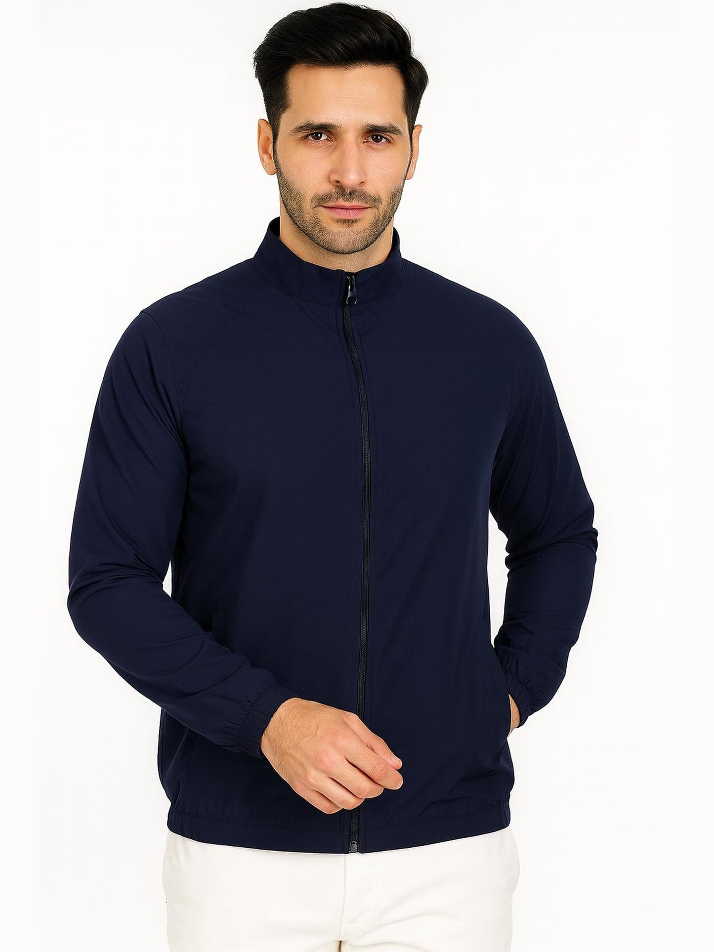Men’s Track Jacket – NS Lycra (Nylon-Spandex) | 3 Pockets (2 Outside + 1 Inside