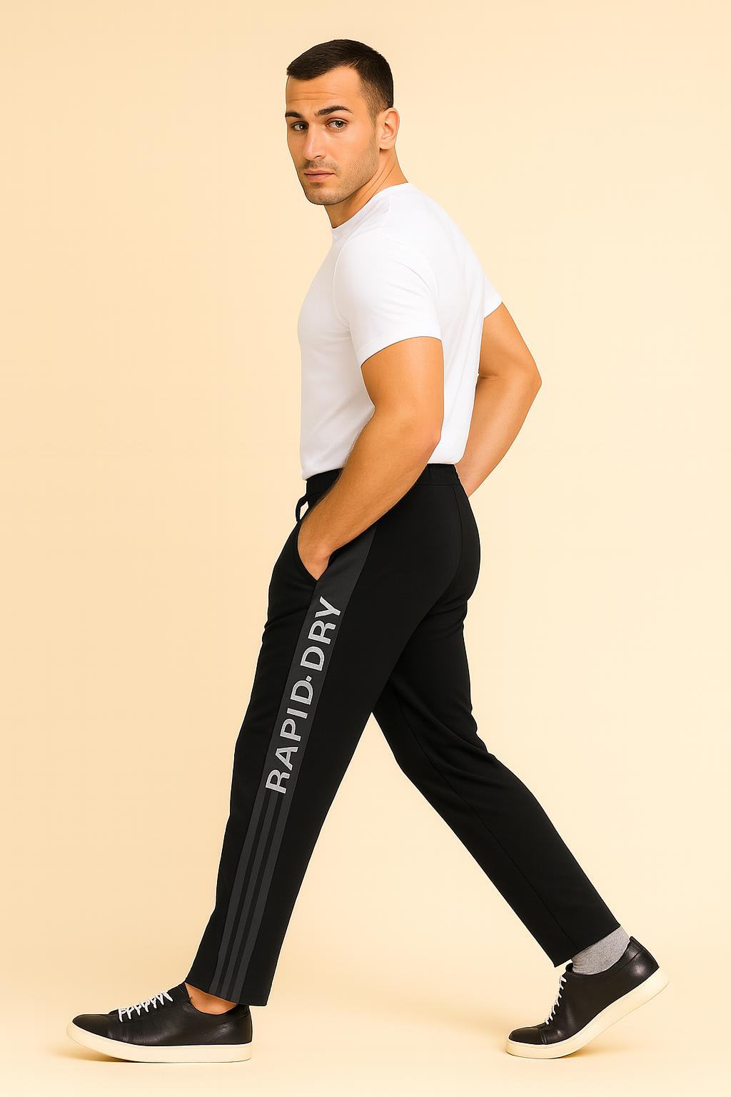 Men’s Rapid-Dry NS Terry Track Pants with 2 Zipper Pockets