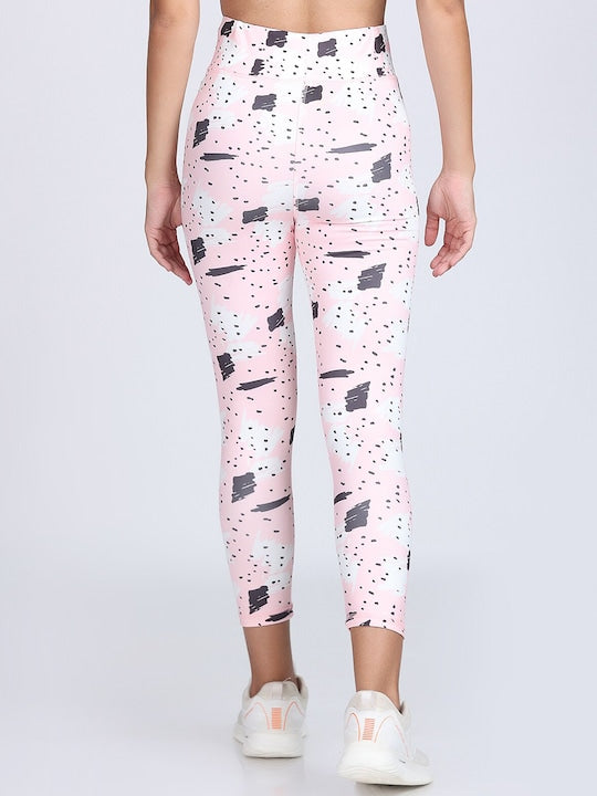 Women Printed Dry-Fit Training or Gym Ankle Length Sports Tights