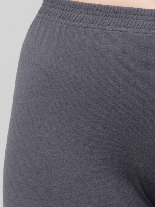 Women Solid Grey Mid-Rise Gym Short Brief