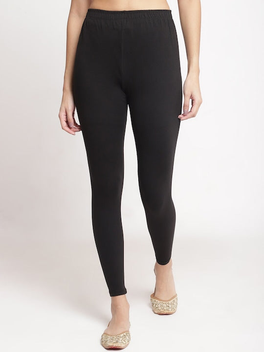 Women Solid Black Slim Fit Leggings