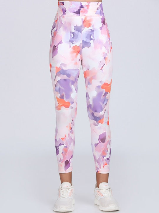 Women Printed High Waist Dry Fit Ankle Length Tights