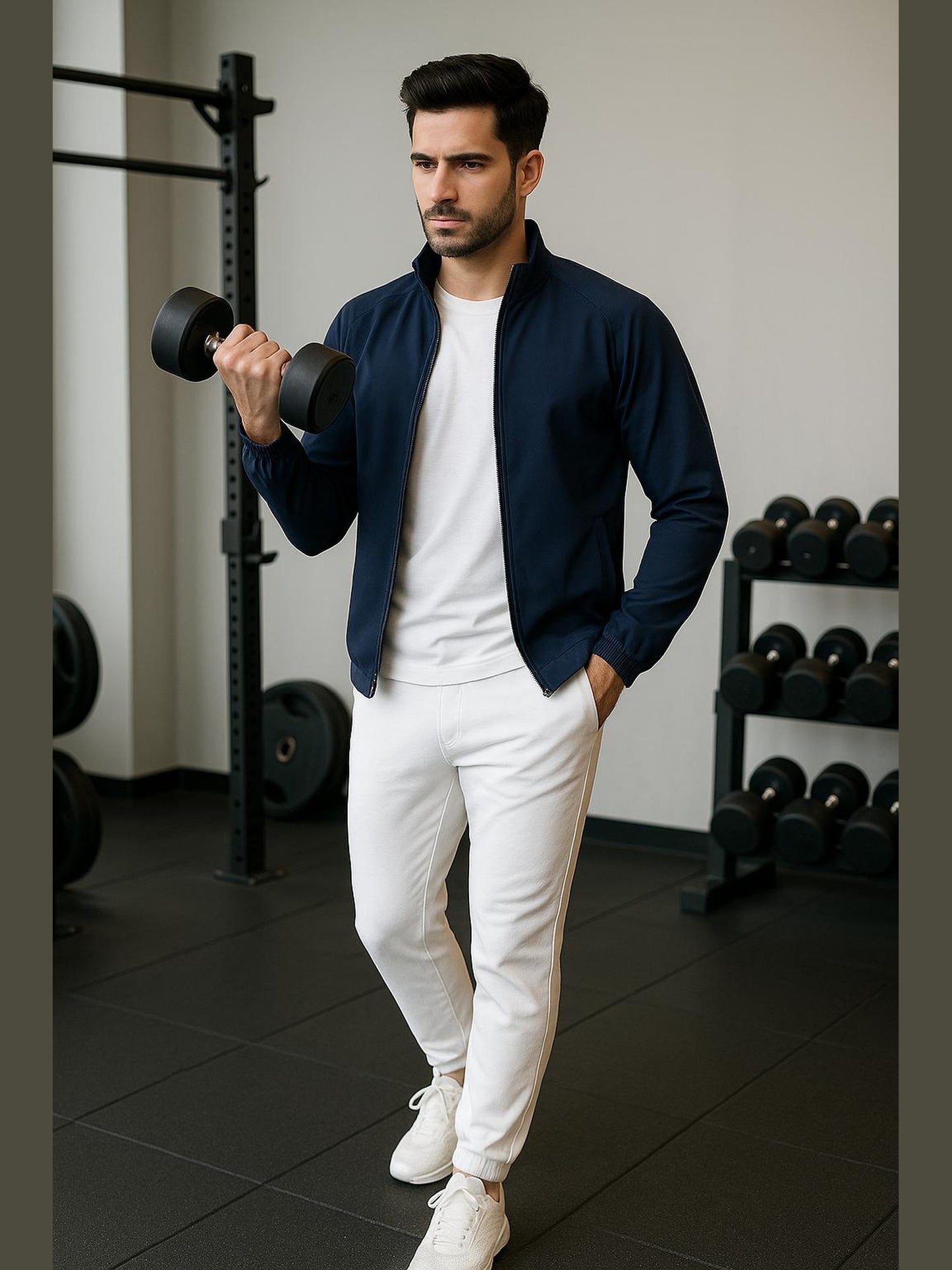 Men’s Track Jacket – NS Lycra (Nylon-Spandex) | 3 Pockets (2 Outside + 1 Inside