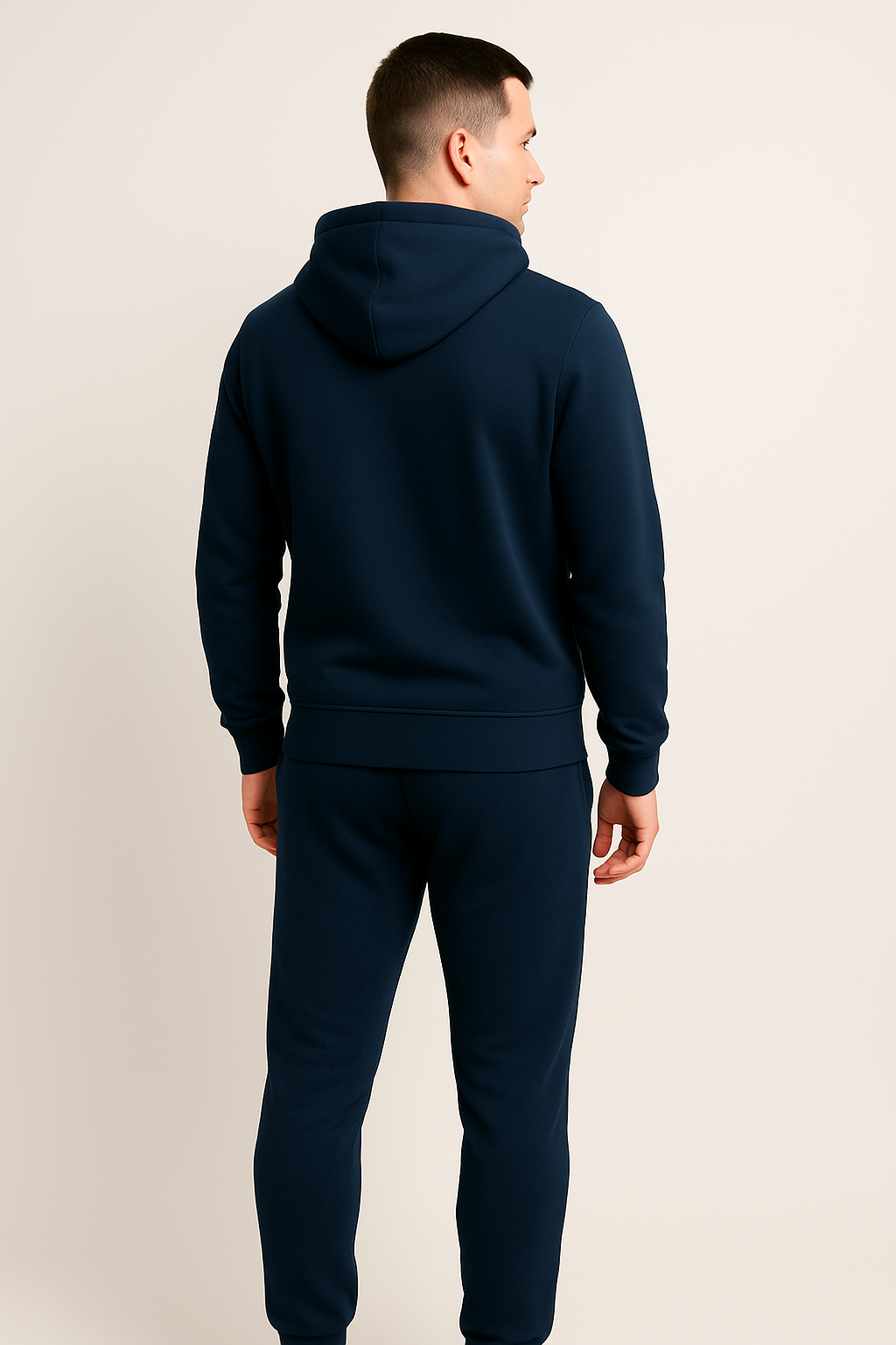 Men’s Hoodie Tracksuit Set – Navy Blue (Polyester Fleece)
