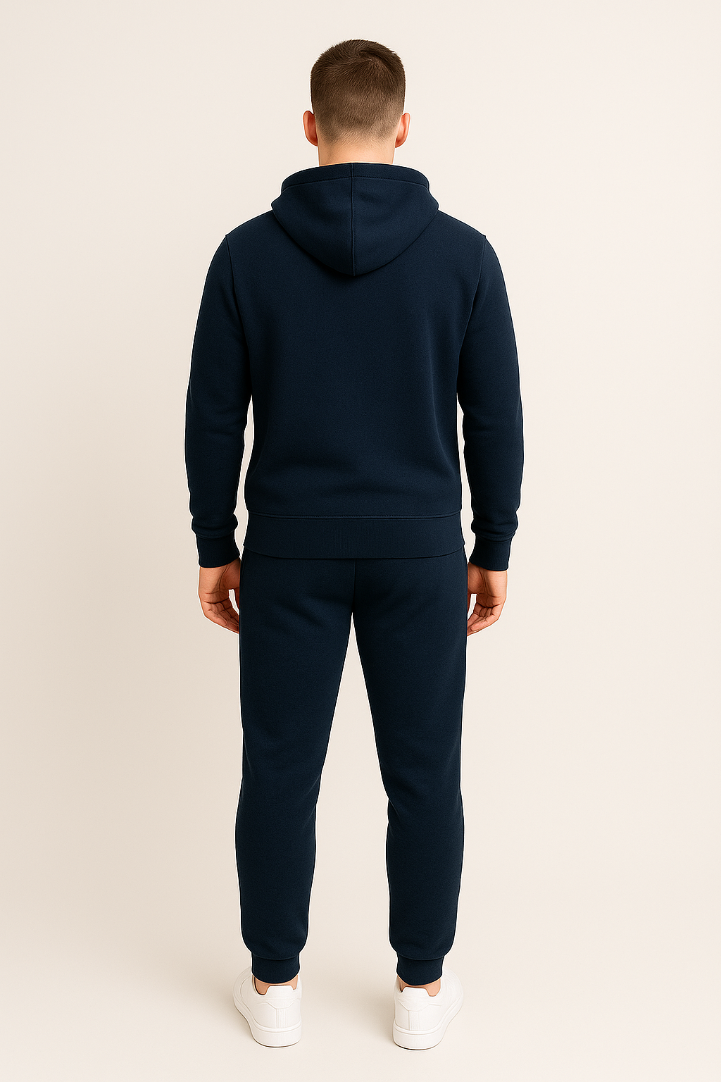 Men’s Hoodie Tracksuit Set – Navy Blue (Polyester Fleece)