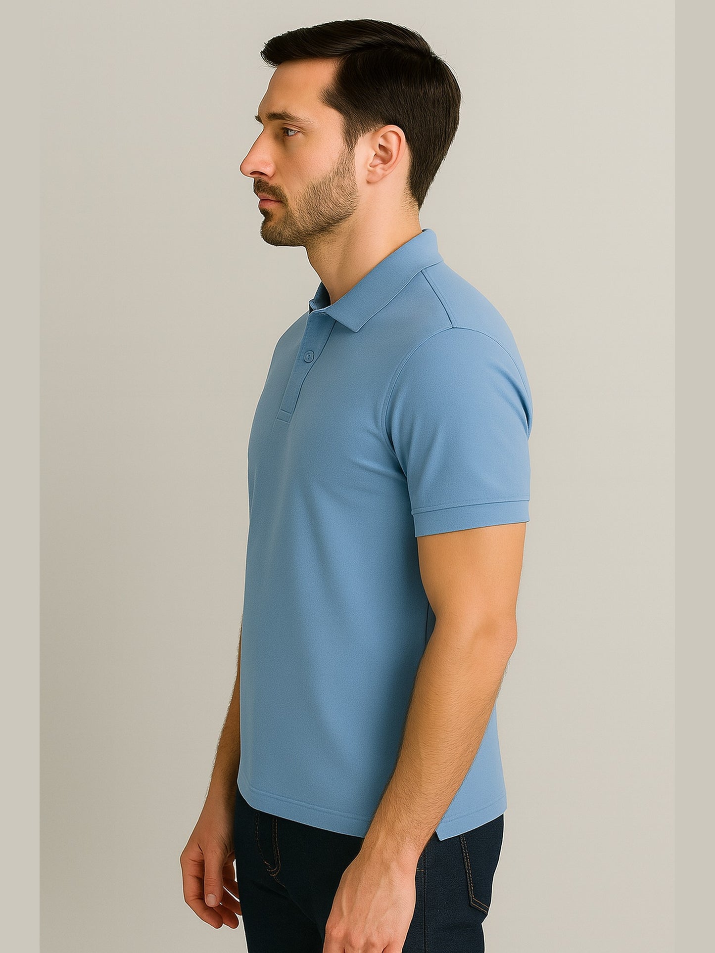 Men’s Quick-Dry Polyester Matty Polo – Sky Blue