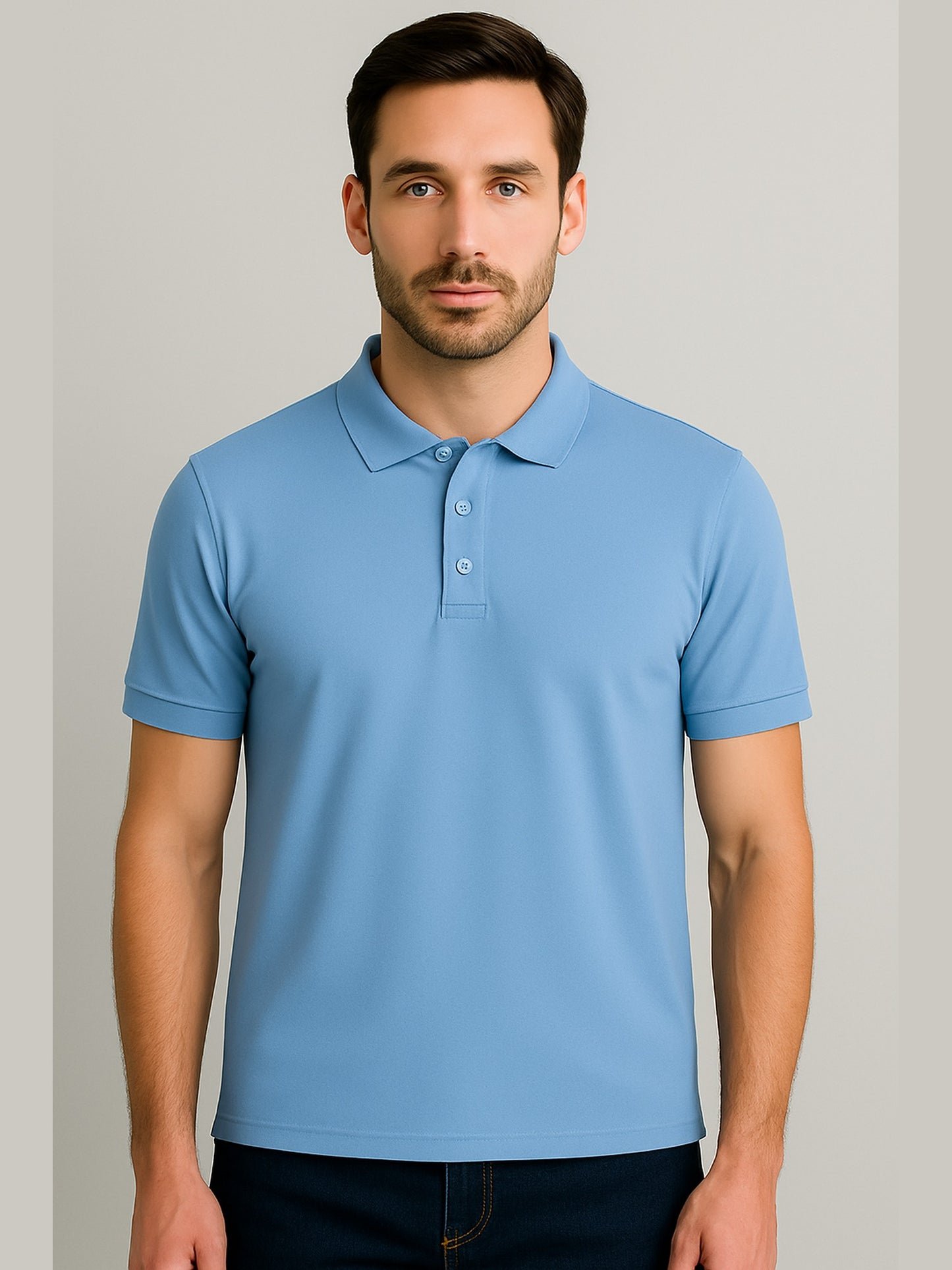 Men’s Solid Polo T-Shirt – Everyday Comfort