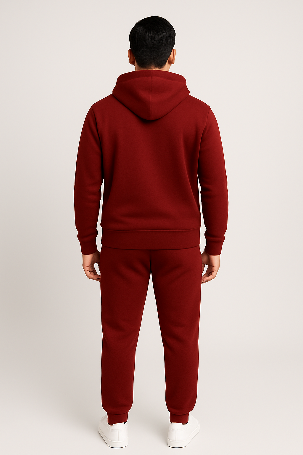 Men’s Hoodie Tracksuit Set – Maroon (Polyester Fleece)