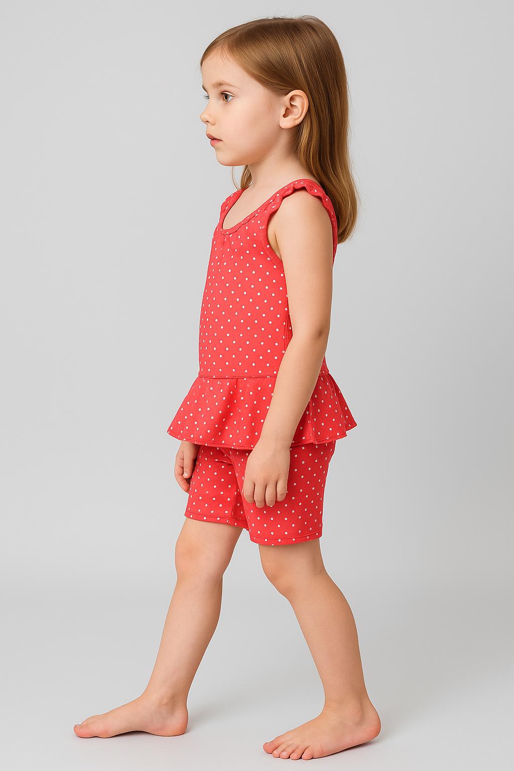 Printed Round Neck Girls Swimming Dress