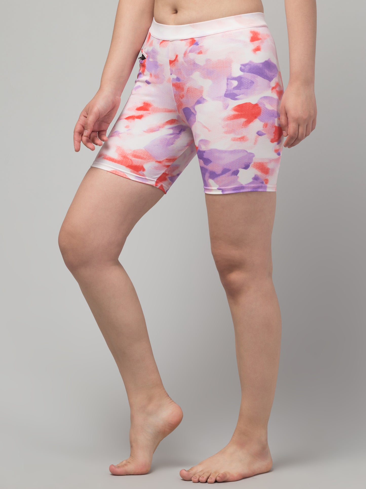 Women’s Quick-Dry Swim Shorts – Nylon-Spandex, Mid-Thigh, Printed