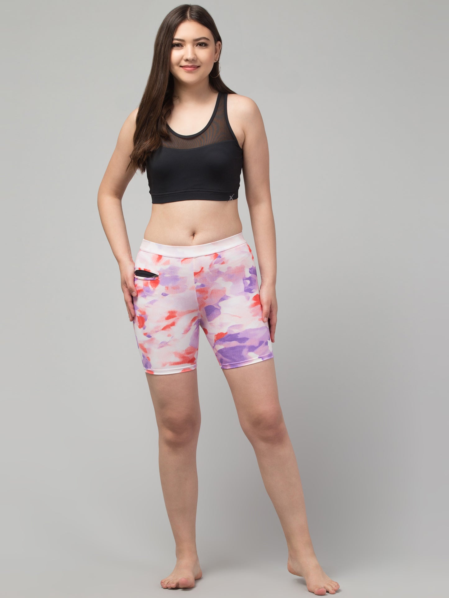 Women’s Quick-Dry Swim Shorts – Nylon-Spandex, Mid-Thigh, Printed
