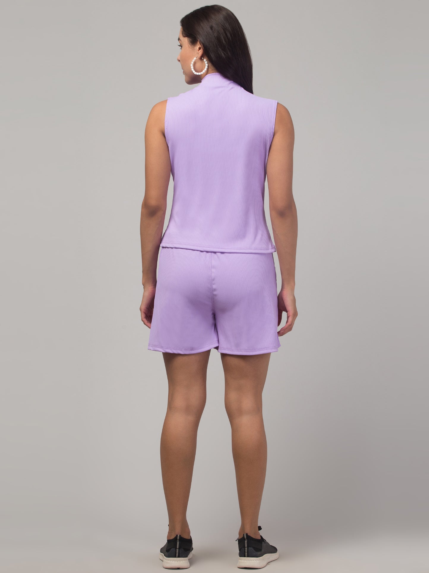 V-Neck Crop Top With Shorts Co-Ords