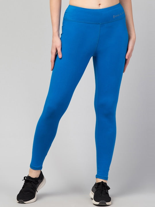 Women Solid Royal Blue Slim Fit Leggings