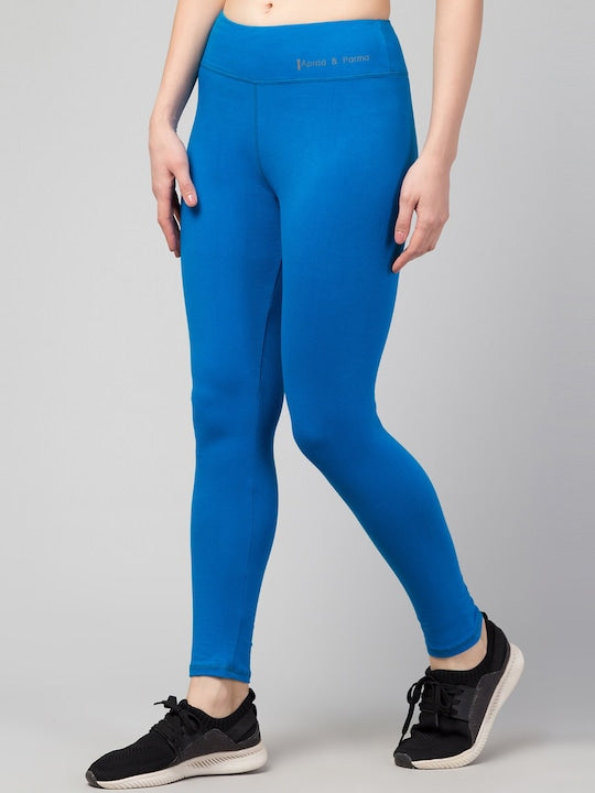 Women Solid Royal Blue Slim Fit Leggings