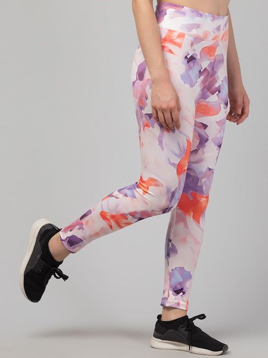Women Pack Of 2 Printed Dry Fit Ankle Length Gym Tights