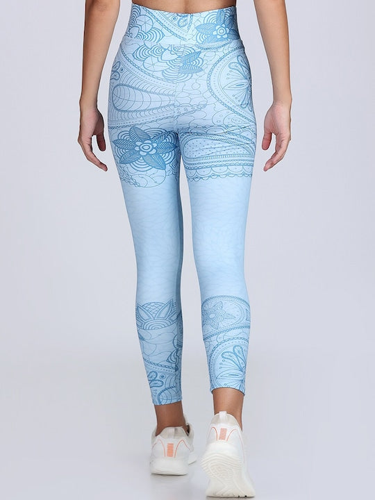 Women Printed Dry-Fit Training or Gym Ankle Length Sports Tights