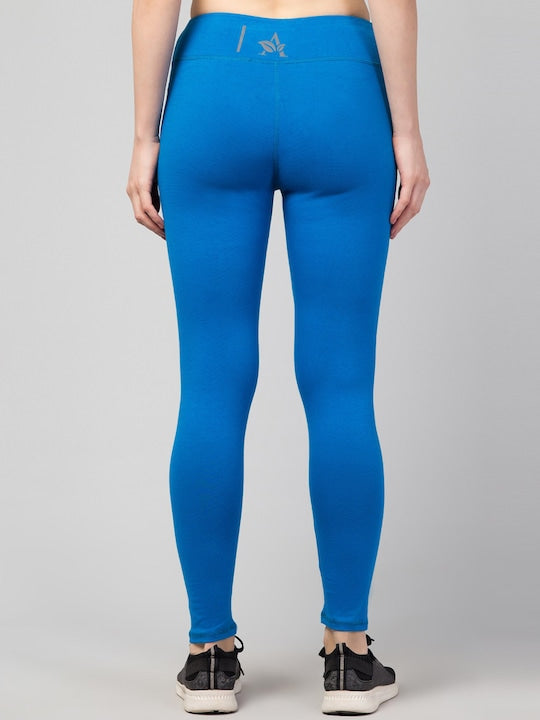 Women Solid Royal Blue Slim Fit Leggings