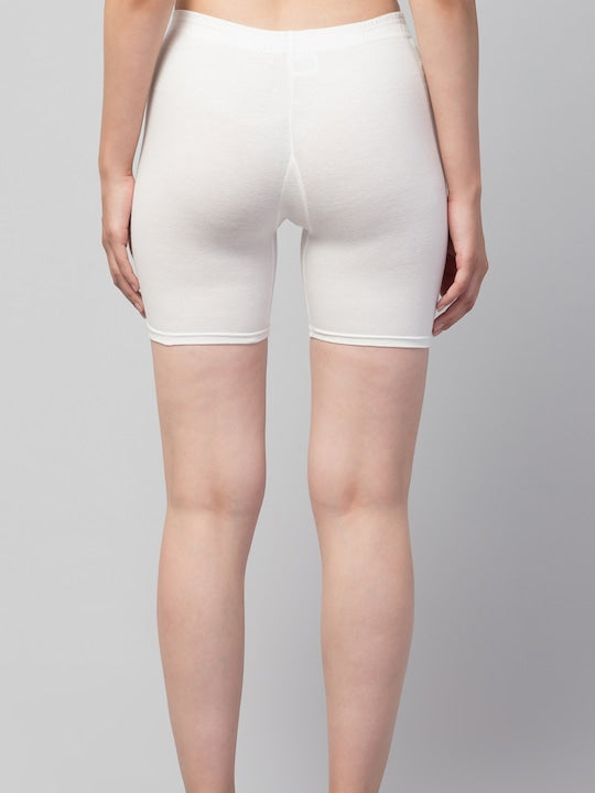 Women Solid White Shorts Briefs