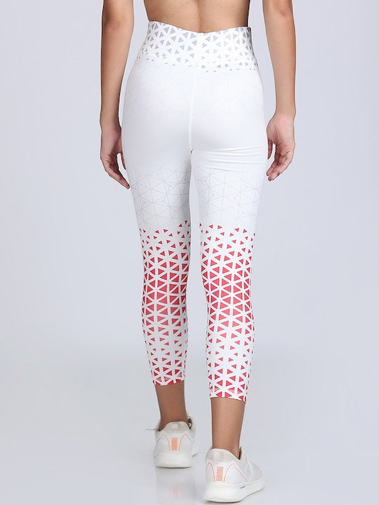 Women Printed Dry-Fit Training or Gym Ankle Length Sports Tights