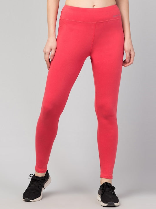 Women Solid Pink Slim Fit Leggings