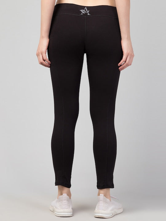 Women Solid Black Slim Fit with pockets Leggings