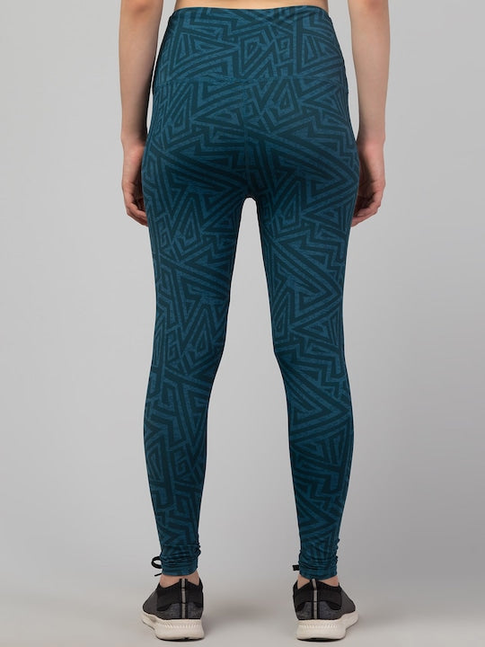 Women Pack Of 2 Printed Dry Fit Ankle Length Gym Tights